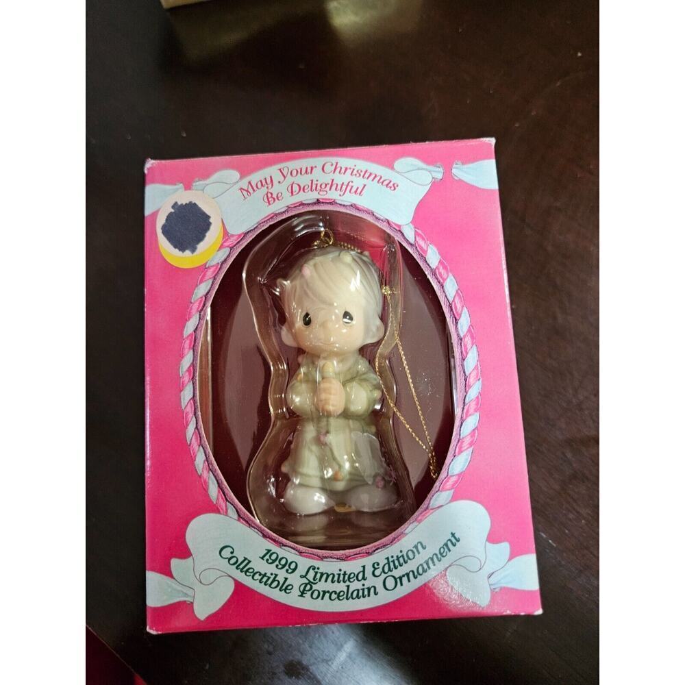 Precious Moments Ornament 587931 "May Your Christmas Be Delightful" 1999
